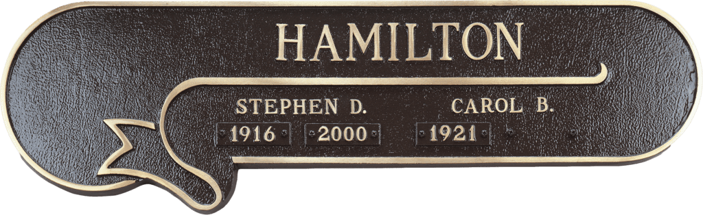 Scroll-form crypt plaque