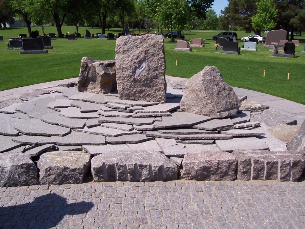 Granite scattering-garden feature
