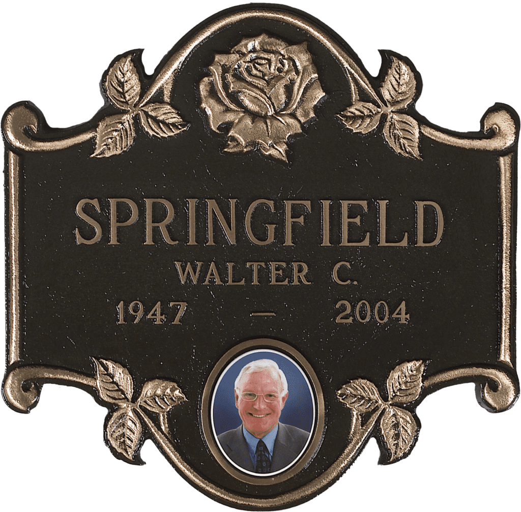 Rose-scroll niche plaque with portrait
