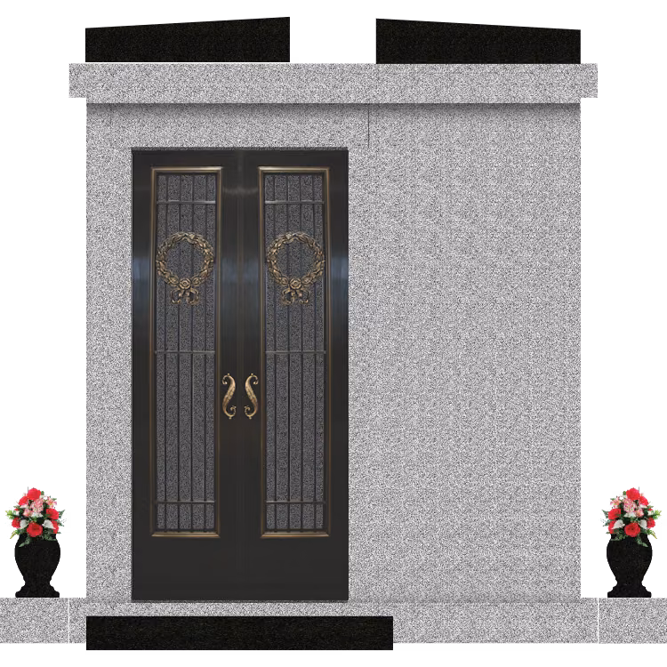 SD-851 Split Pediment w/ Vases Blank — memorial design