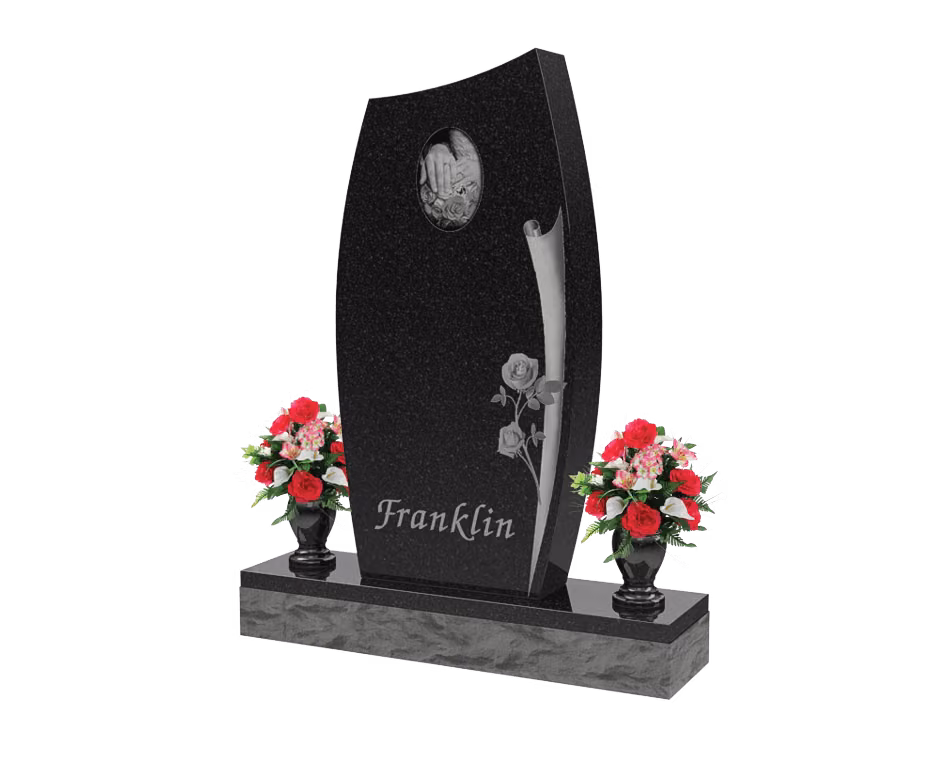 Prayer & rose upright — memorial design