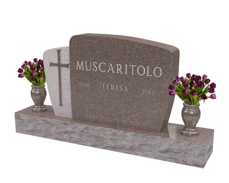 Layered upright with cross panel — memorial design