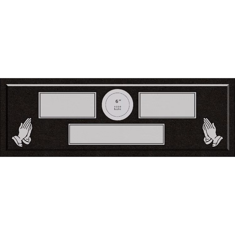 60 X 20 RPM W VASE-India Black — memorial design