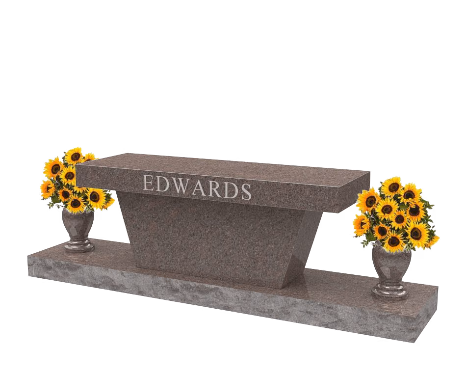 SD-047A tapered-base bench — memorial design