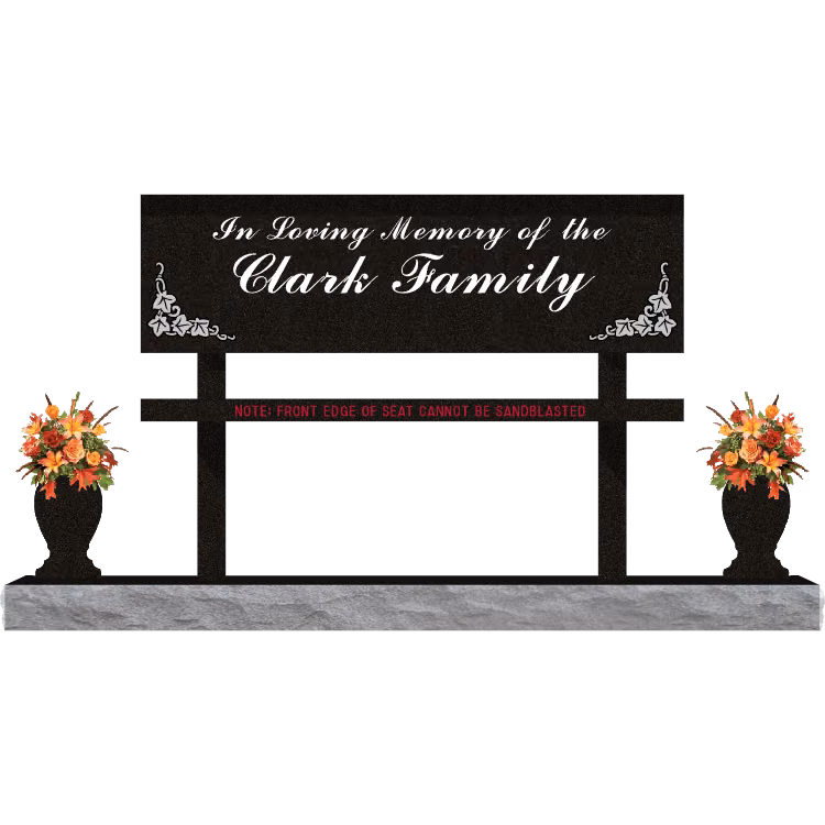 SD-005-V Bench Carved 1 6-0 Base — memorial design