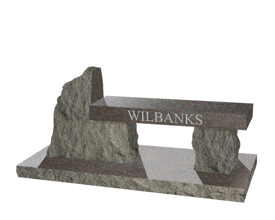 SD-052 rustic side-panel bench — memorial design
