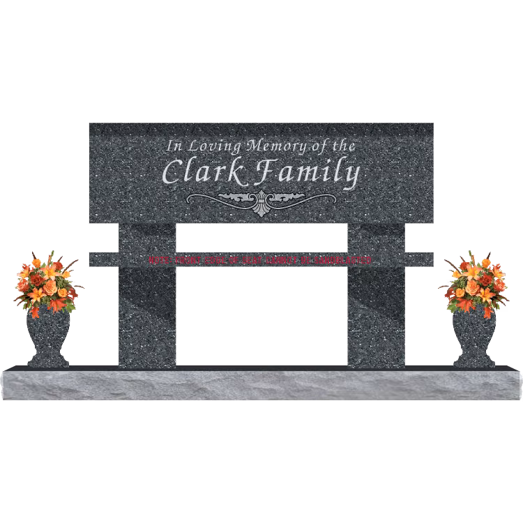 SD-005C-V Bench Carved 1 6-0 Base — memorial design