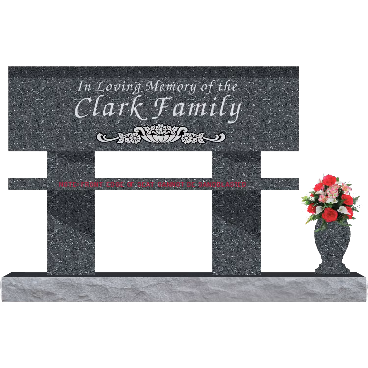 SD-005C-V Bench Carved 1 5-0 Base — memorial design
