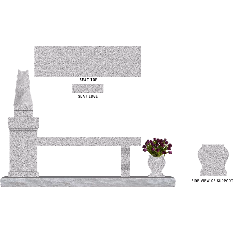 SD-909 Cremation Pedestal Bench 6-6 Base SDP Template 6 — memorial design