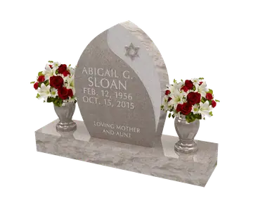Pointed upright with Star of David