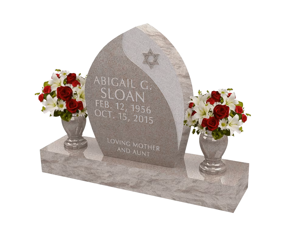 Pointed upright with Star of David — memorial design