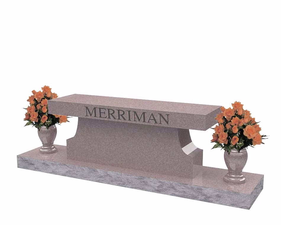 SD-004 curved-pedestal bench — memorial design