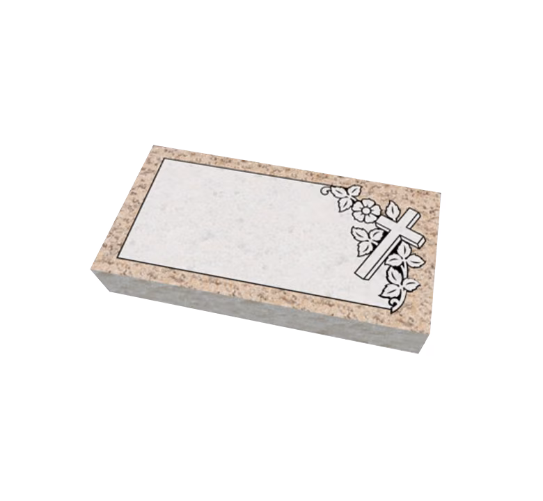 Single flat granite marker