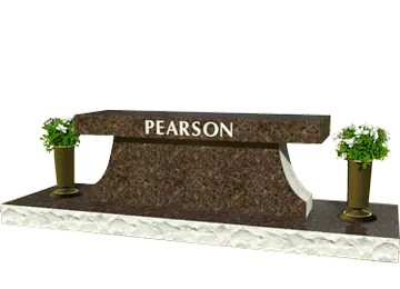 Curved-pedestal cremation bench