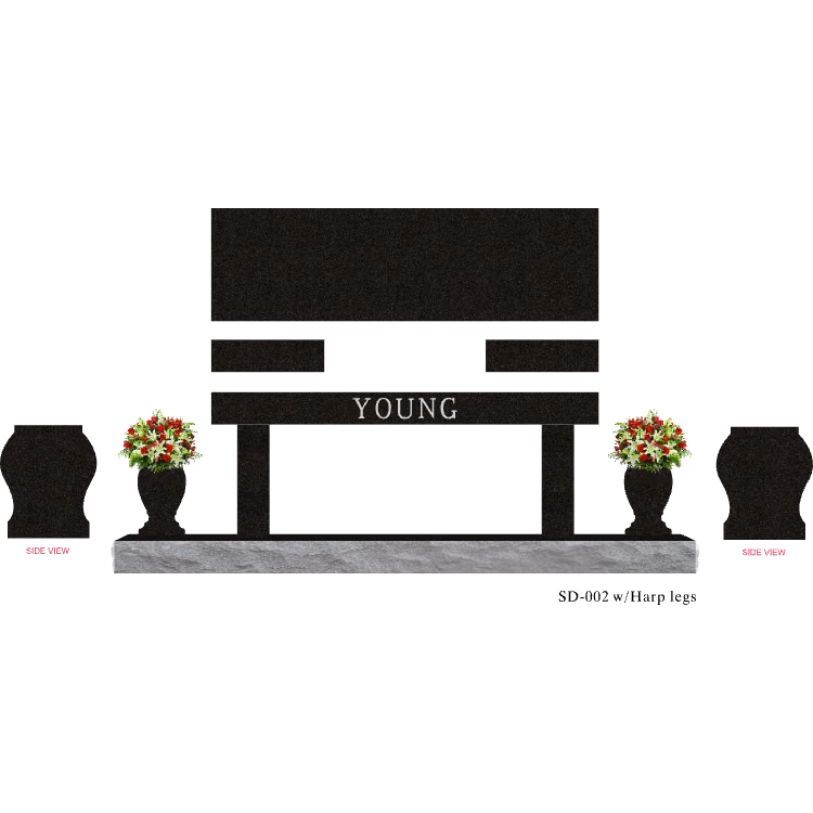 SD-002-V Bench 6-0 Base — memorial design