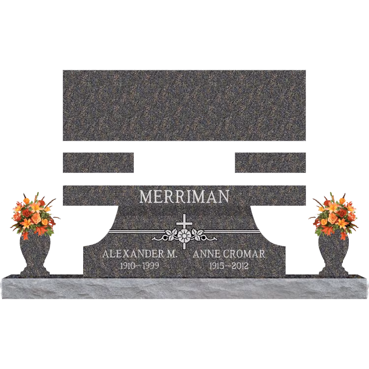 SD-004-V Bench Carved 1 6-0 Base — memorial design