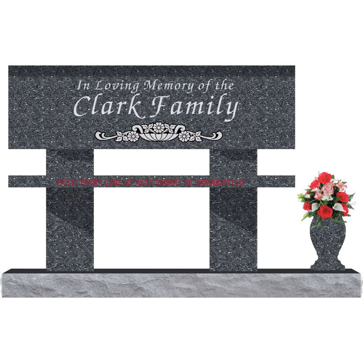 SD-005C-V Bench Carved 1 5-0 Base — memorial design