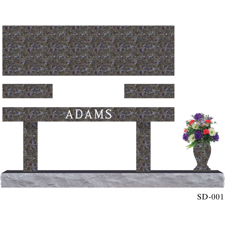 SD-001-V Bench 5-2 Base — memorial design