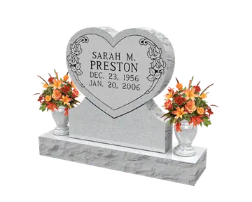 Heart memorial with rose border