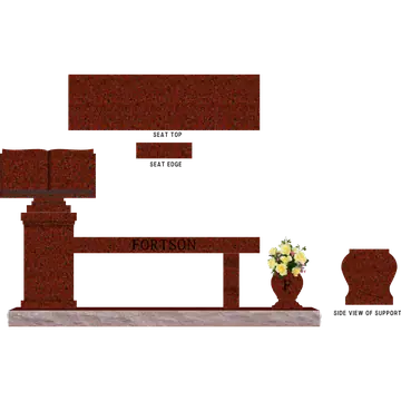 SD-911 Cremation Pedestal Bench 6-6 Base SDP Template 1