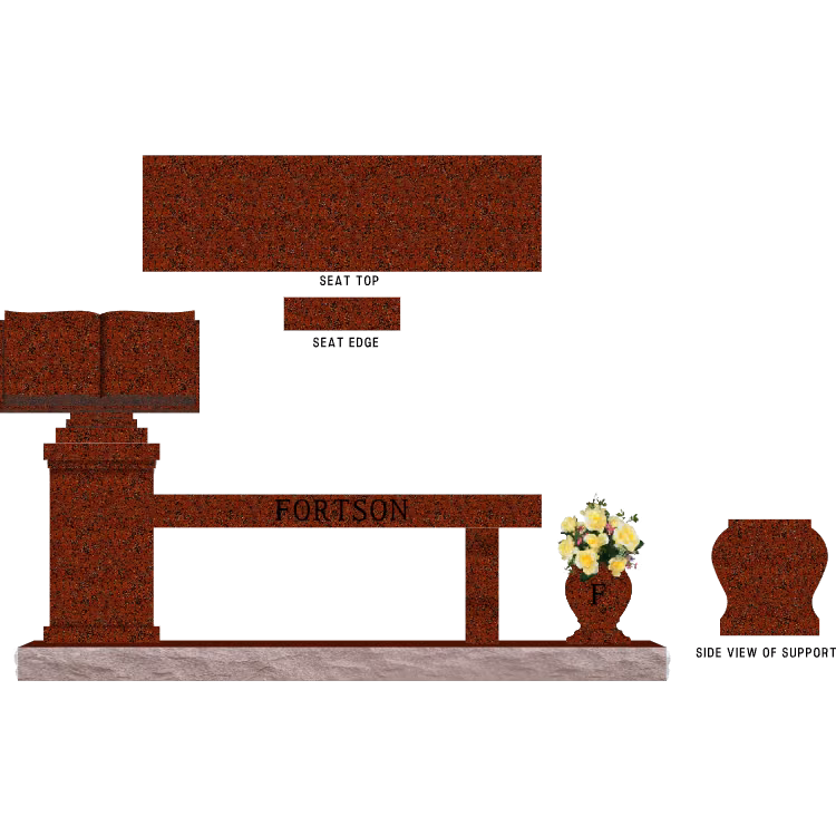 SD-911 Cremation Pedestal Bench 6-6 Base SDP Template 1 — memorial design