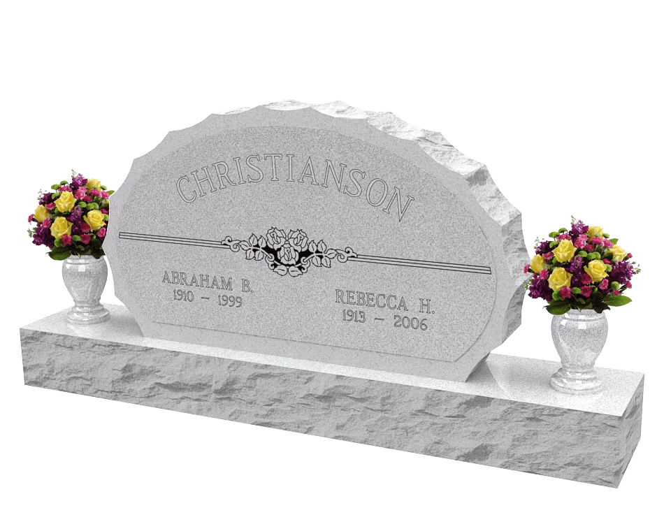 Oval companion with textured edge — memorial design