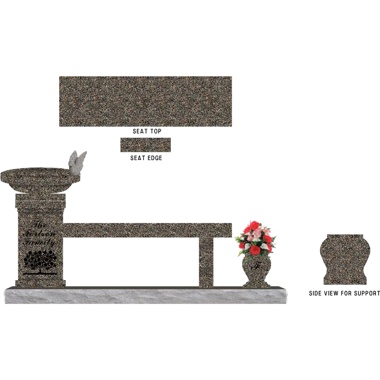 SD-912 Cremation Pedestal Bench 6-6 Base SDP Template 4 — memorial design
