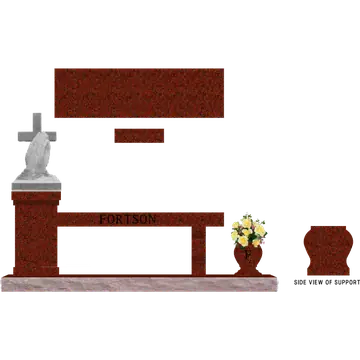 SD-954 Cremation Pedestal Bench 6-6 Base SDP Template 1