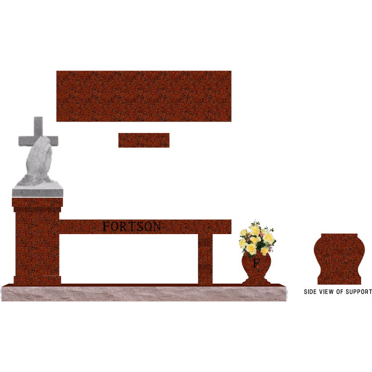 SD-954 Cremation Pedestal Bench 6-6 Base SDP Template 1 — memorial design