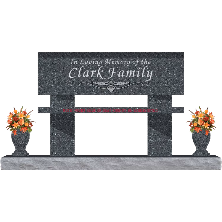 SD-005C-V Bench Carved 1 6-0 Base — memorial design
