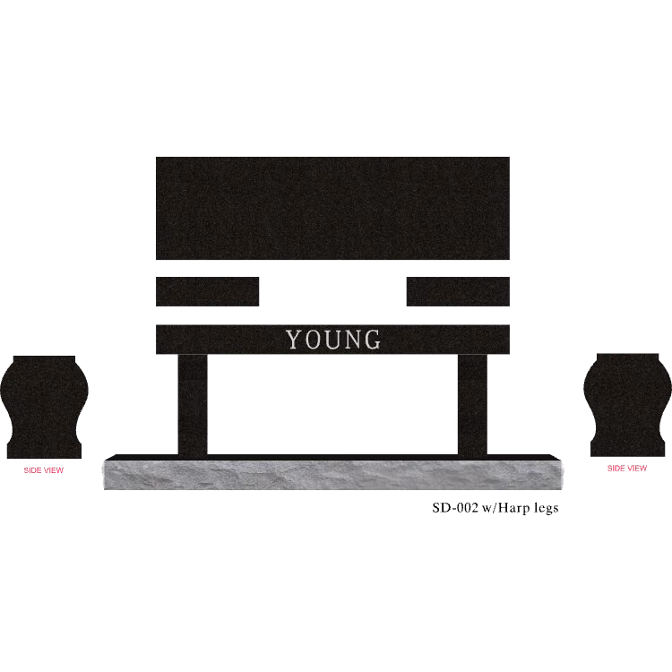 SD-002 Bench, 5-2 Base — memorial design