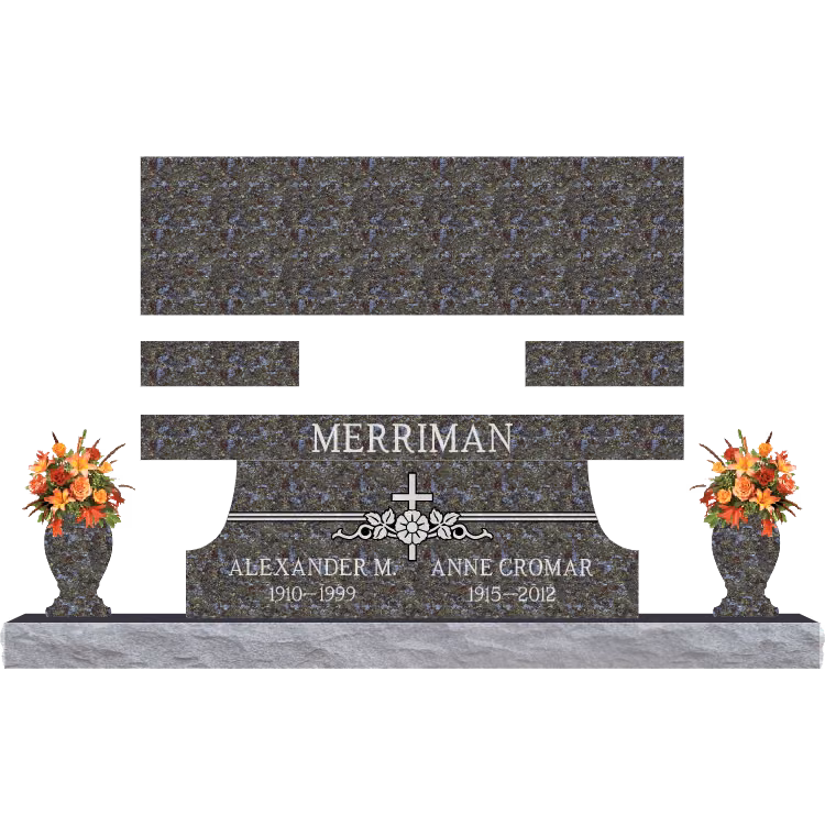 SD-004 Bench Carved 1 6-0 Base — memorial design