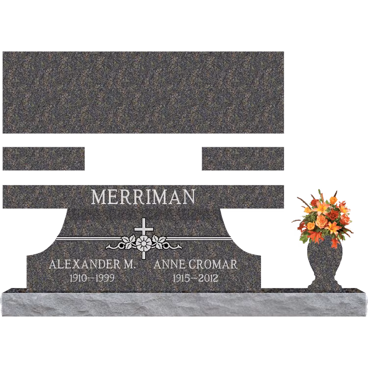 SD-004-V Bench Carved 1 5-2 Base — memorial design