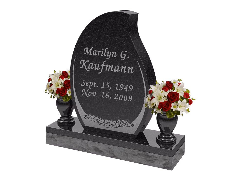 Teardrop floral upright — memorial design