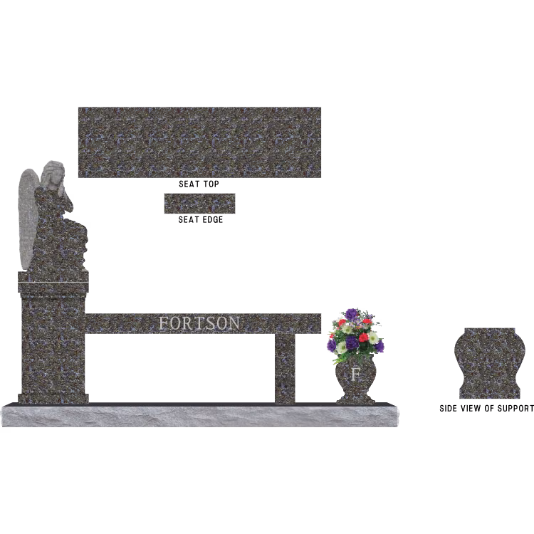 SD-916 Cremation Pedestal Bench 6-6 Base SDP Template 5 — memorial design