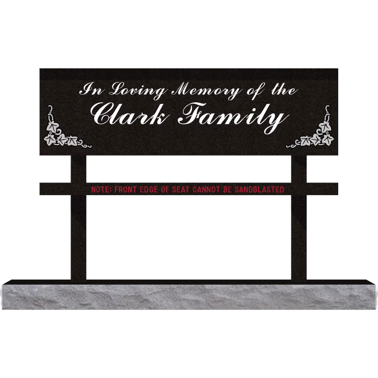 SD-005 Bench Carved 1 5-0 Base — memorial design